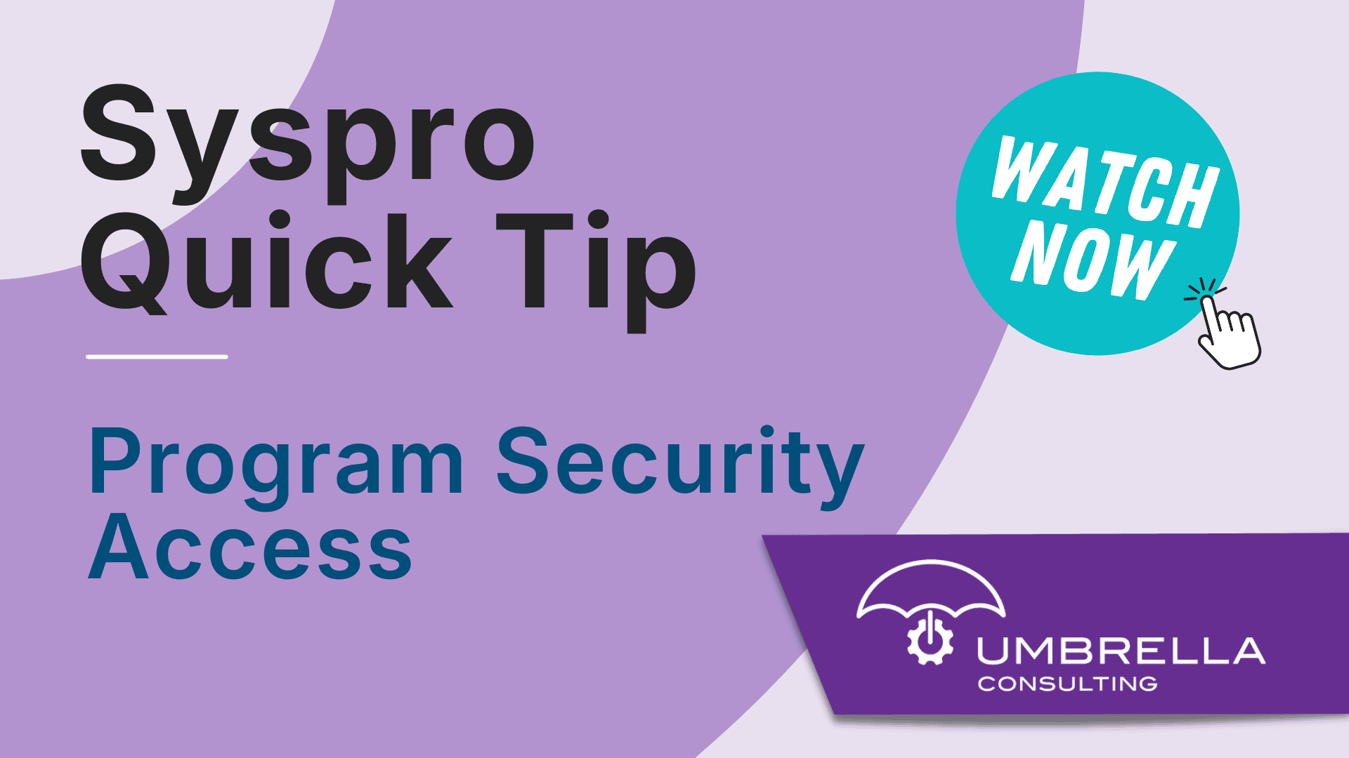 Syspro Quick Tip | Program Security Access